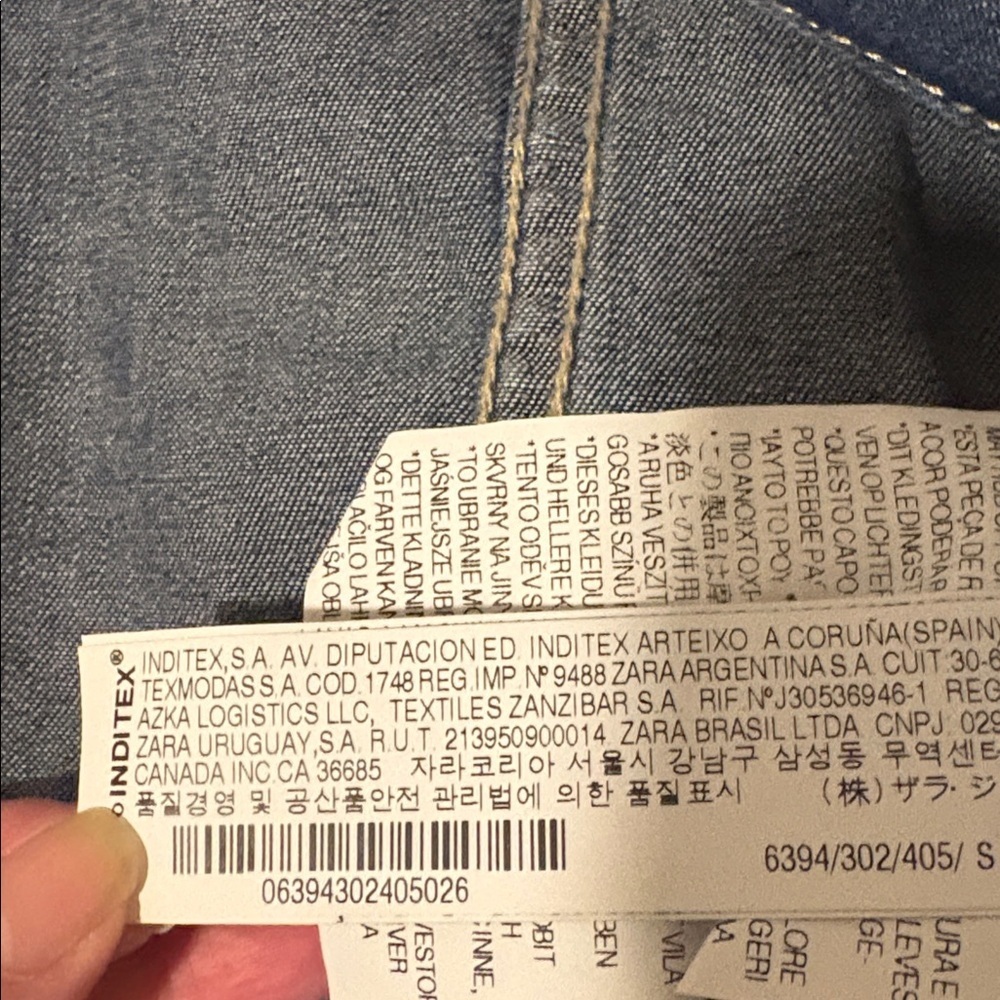 zara jeans dress shirt nwt​​​​​​ - Picture 8 of 9